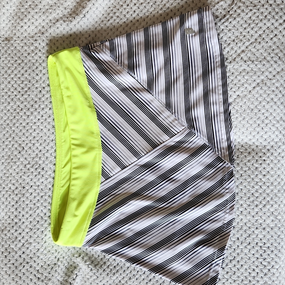 Prince Striped Grey White Black Tennis Pickleball Skort -  pocket on undershorts